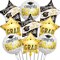 Graduation Party Balloons 2026 – 18-Inch White, Gold & Black Foil Balloon Set for Class of 2026 Decorations (9PCS)